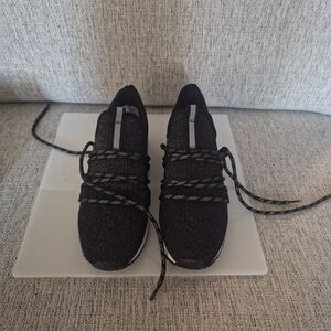 J Slides Black Knit Sneakers